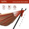 Double Hammock with Space Saving Steel Stand Includes Portable Carrying Case and Head Pillow, 450 Pounds Capacity