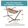 Double Hammock with Space Saving Steel Stand Includes Portable Carrying Case and Head Pillow, 450 Pounds Capacity