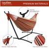 Double Hammock with Space Saving Steel Stand Includes Portable Carrying Case and Head Pillow, 450 Pounds Capacity